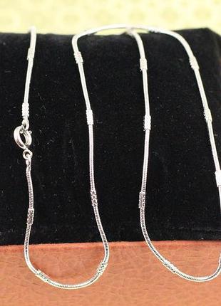 Цепь xuping jewelry жгут с цилиндрическими вставками 45 см 1 мм серебристая love-shopping