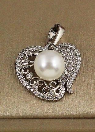 Кулон xuping jewelry чудо с жемчужиной 1,7 см серебристый love-shopping