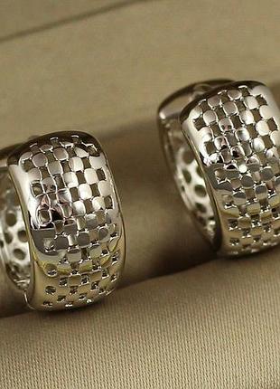 Сережки xuping jewelry кільця ситечко 1.5 см сріблясті love-shopping