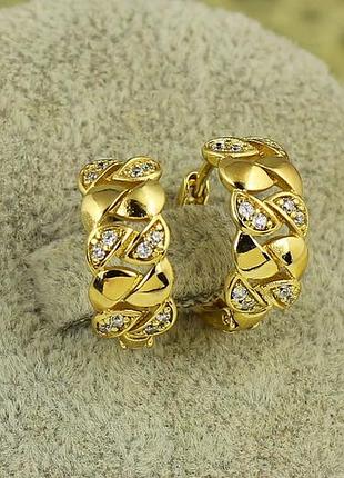 Серьги xuping jewelry переплет 1.6 см лимонные love-shopping