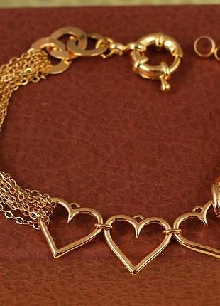 Браслет xuping jewelry тайна любви 20 см 10 мм золотистый love-shopping