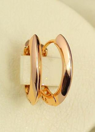Сережки xuping jewelry дві половинки одна гладка друга з різьбленими сердечками 2.2 см золотисті love-shopping