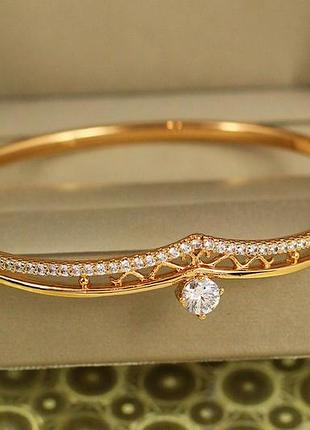 Браслет бенгл xuping jewelry елегія 60 мм на руку від 17 до 19 см золотистий love-shopping