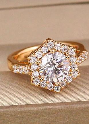 Кольцо xuping jewelry болтик р 18 золотистое love-shopping