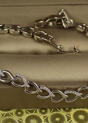 Браслет xuping jewelry лицевая петля 17,5 см 5 мм серебристый love-shopping