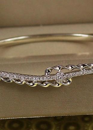 Браслет бенгл xuping jewelry енергія 60 мм 8 мм на руку від 17 см до 19 см сріблястий love-shopping