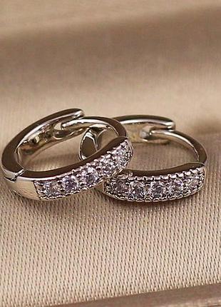 Серьги xuping jewelry детские дорожка из камешков 10 мм серебристые love-shopping