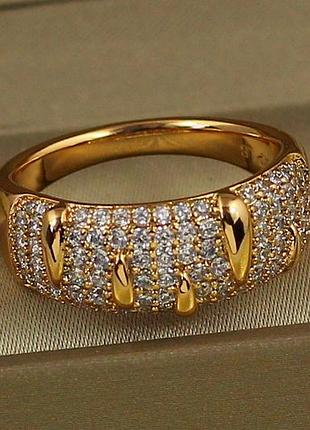 Кольцо xuping jewelry сталактит р 17 золотистое love-shopping