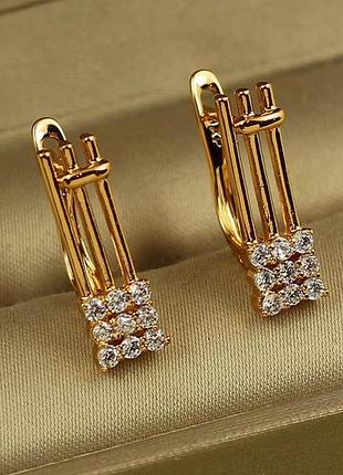 Сережки xuping jewelry дієз 1.8 см золотисті love-shopping