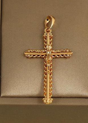 Крестик xuping jewelry пружина 3,2 см золотистый love-shopping