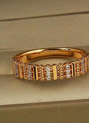 Кольцо xuping jewelry хэштег р 19 золотистое love-shopping