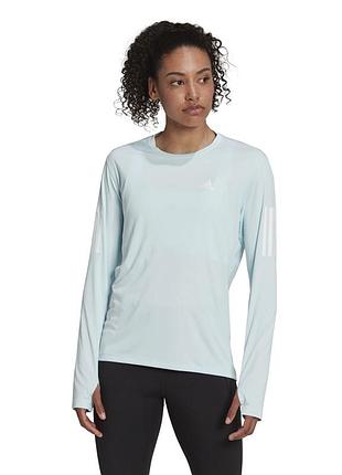 Жіночий топ з довгими рукавами own the run aeroready блакитного кольору. спортивна кофта adidas