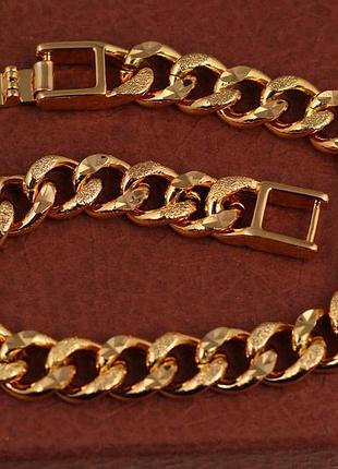 Браслет xuping jewelry панцырный граненый 22 см 10 мм золотистый love-shopping