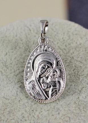 Ладанка xuping jewelry овальная мария с младенцем в лучах 2 см серебристая love-shopping