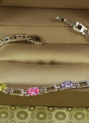 Браслет xuping jewelry манхэттен с разноцветными 19,5 см серебристый love-shopping