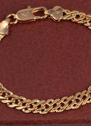 Браслет xuping jewelry ромб з огранюванням 23 см 6 мм золотистий love-shopping