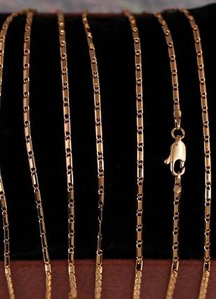 Цепь xuping jewelry слиток 45 см 2 мм золотистая love-shopping