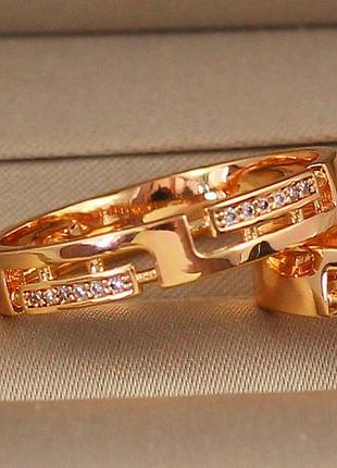 Кольцо xuping jewelry модерн р 18 золотистое love-shopping