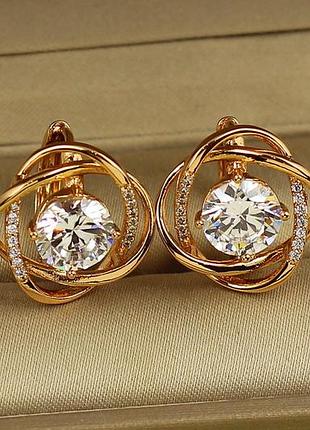 Серьги xuping jewelry буря 1,7 см золотистые love-shopping