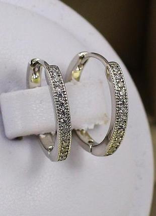 Серьги xuping jewelry кольца дорожка с бортиками из точек 1.6 см серебристые love-shopping