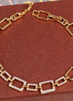 Браслет xuping jewelry геометрия 19.5 см 8 мм золотистый love-shopping
