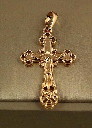 Хрестик xuping jewelry з розп'яттям края кільцями 3,3 см золотистий love-shopping