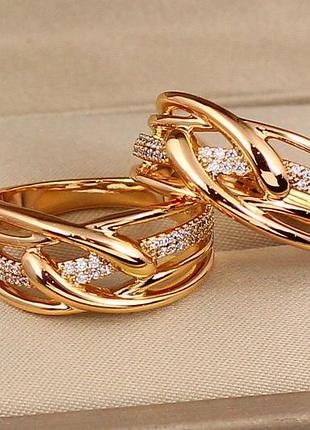 Кольцо xuping jewelry змейки р 16 золотистое love-shopping