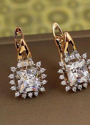 Сережки xuping jewelry світлість з родієм 1,7 см золотисті love-shopping