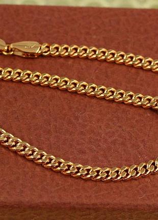 Браслет xuping jewelry на ногу панцирний гурмета 26 см 4 мм золотистий love-shopping