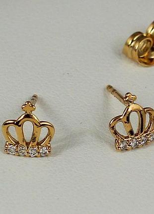 Сережки гвоздики xuping jewelry корона 7 мм золотисті love-shopping