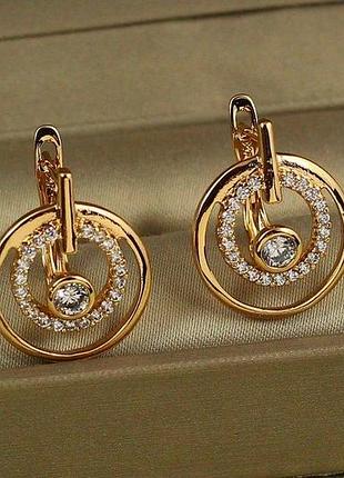 Сережки xuping jewelry полярність 1,9 см золотисті love-shopping