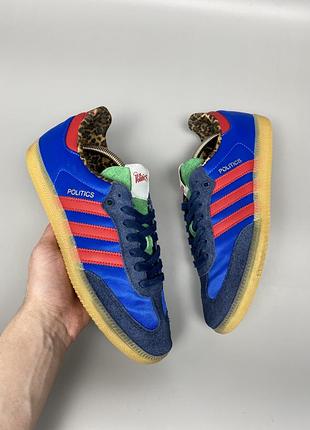 Чоловічі кросівки adidas x sneaker politics samba "consortium cup" в чудовому стані, сині, оригінал 43/27,5 см