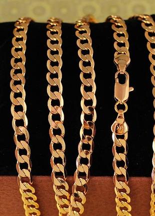 Цепь xuping jewelry панцирная 55 см 6 мм золотистая love-shopping