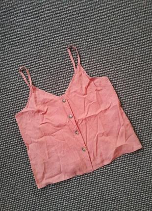 Блуза на бретелях льон