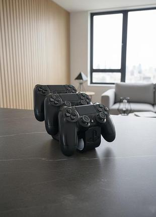 Тройной держатель dualshock 4 для playstation 4 синій