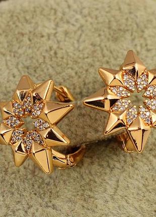 Сережки xuping jewelry полярна зірка 1,8 см золотисті