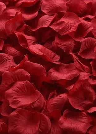 Штучні пелюстки троянд для романтичної події сувенір подарунок чистий червоний 1000 шт