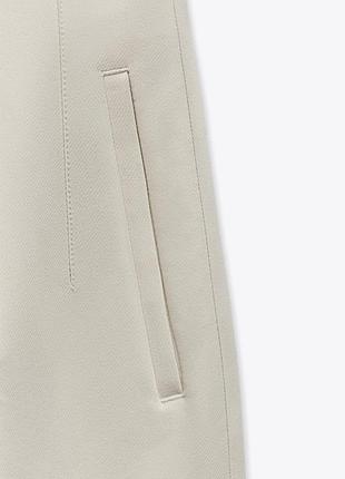 Брюки с высокой посадкой молочные zara 5