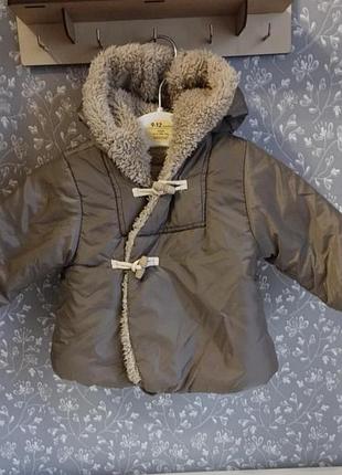 Куртка zara baby 6-9 міс тепла зимова демісезонна для немовляти