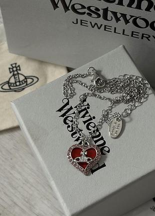 Підвіска кулон vivienne westwood у вигляді серця червоного кольору