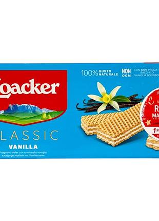 Вафлі loacker ванільні vanille, 175 г