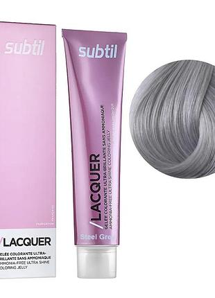 Безаммиачная гелевая краска subtil для волос lacquer gris acier - серый стальной 60 мл