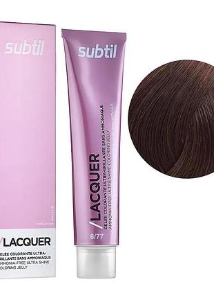 Безаммиачная гелевая краска subtil для волос lacquer 6.77 темный блондин глубокий коричневый 60 мл