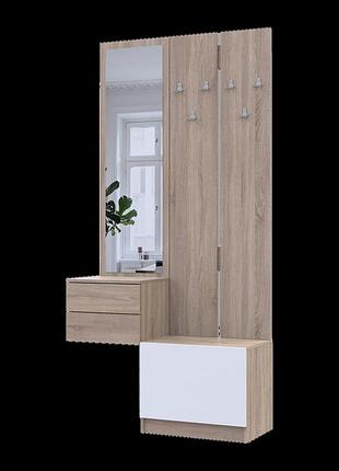 Передпокій doros сола 2+3 doros дуб сонома/білий дсп / дзеркало 105х40х215 (42005148)