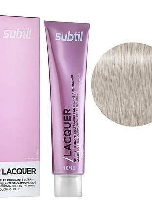 Безаммиачная гелевая краска subtil для волос lacquer 10.12 экстрасветлый блондин пепелисто-ирисовый 60 мл
