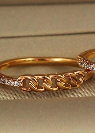 Кольцо xuping jewelry искушение р 16 золотистое love-shopping