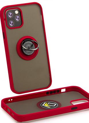 Чехол fiji colorframe для apple iphone 12 mini матовый бампер с кольцом подставкой red
