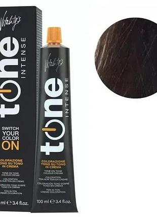 Тонировочная безамиачная крем краска для волос tone intense vitality's 5/07 натуральный жемчужный светло-каштановый 100 мл