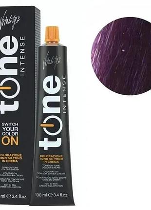 Тонувальна безамміачна крем фарба для волосся tone intense vitality's 6/88 глибокий фіолетовий темний блондин 100 мл