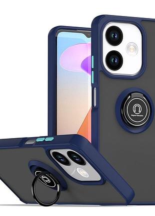 Чехол fiji colorframe для oppo a5 pro 4g / 5g (cph2711 / cph2695) бампер с кольцом подставкой dark blue